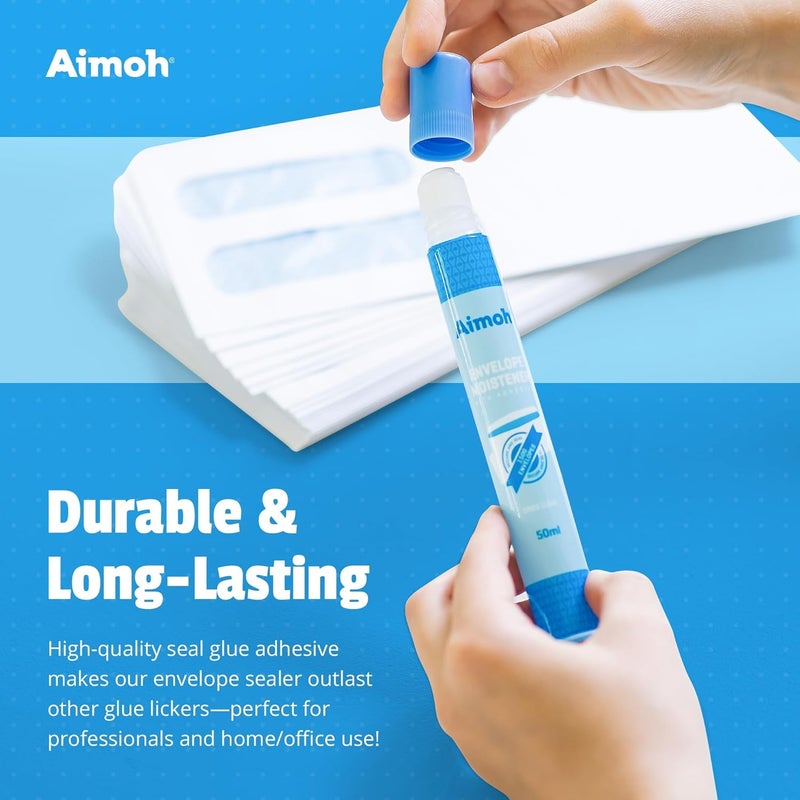 Aimoh Envelope Moistener with Adhesive, Fast-Drying, Envelope Sealer, Stamp and Letter Glue licker, Ideal for envelopes, Stamps, Letters - 8 Pack (13454) - Image 4